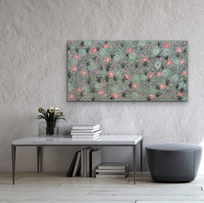 Pink, White and Green Blooms