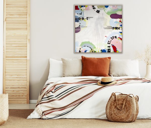 Natural Bright Bedroom With Autumn Accents, Copy Space On White