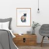 Artist Leni Kae I See You Interior Design Bedroom Framed Eg2 Watercolour Cat Painting A3 