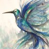 Artist Leni Kae Little Hummingbird Blue Framed Example Original Painting On Paper