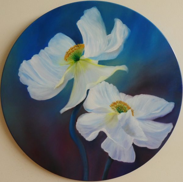 Clare Riddington Jones, Peace Flowers, 60cm Diam Timber Circle