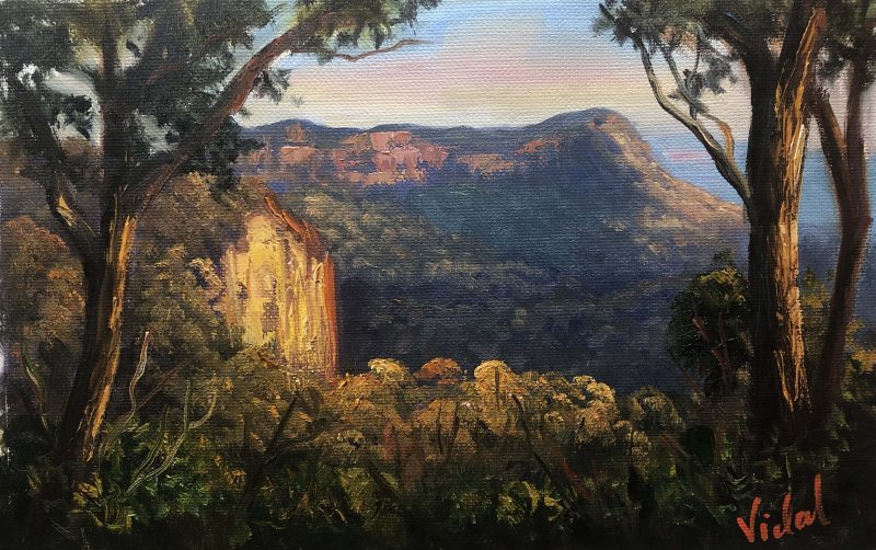 Last light on Narrow Neck, Blue Mountains