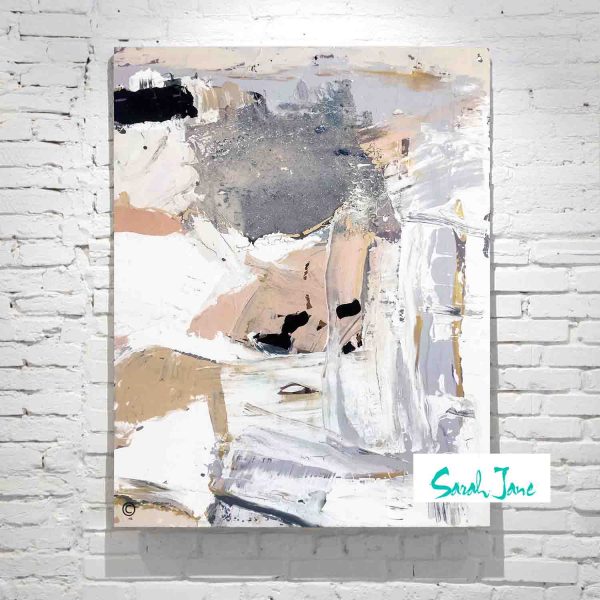 Adelaide Artist Sarah Jane Abstract Painting Beach Soft Colours Titled Beautiful Soul