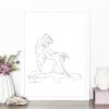 Artist Illustrator Leni Kae Interior Design Setup Flower By The Lake Figurative Line Drawing 