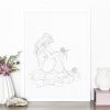 Artist Illustrator Leni Kae Interior Design Setup Roses By The Lake Figurative Line Drawing 