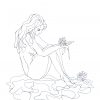 Artist Leni Kae Roses By The Lake Original Line Art Drawing Copyright