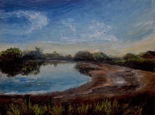 O'sullivan, Anne, 'inlet At Dusk, Bribie Island,' Water Based Oil On Board, 40x30cm, 2018 9