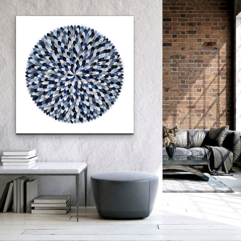 GNATCATCHER – 3D feather collage on canvas