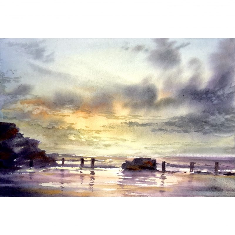 Maroubra Beach – Mahon Pool – Original watercolour painting