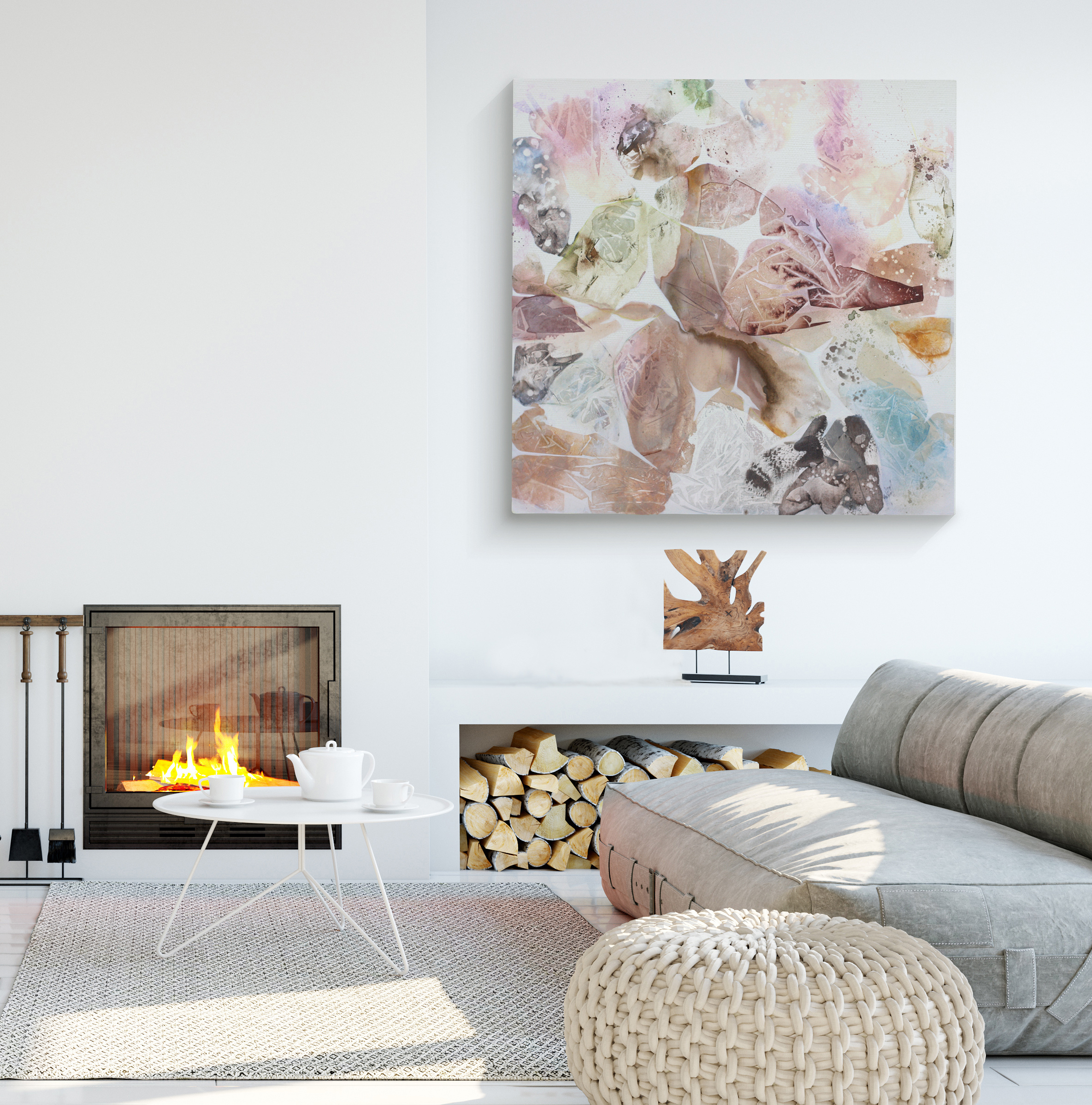 Mock Up Wall Interior. Scandinavian Style. Wall Art. 3d Renderin