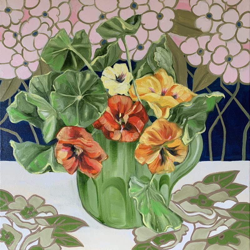 70’s Bright Pop Seersucker and the Nasturtiums