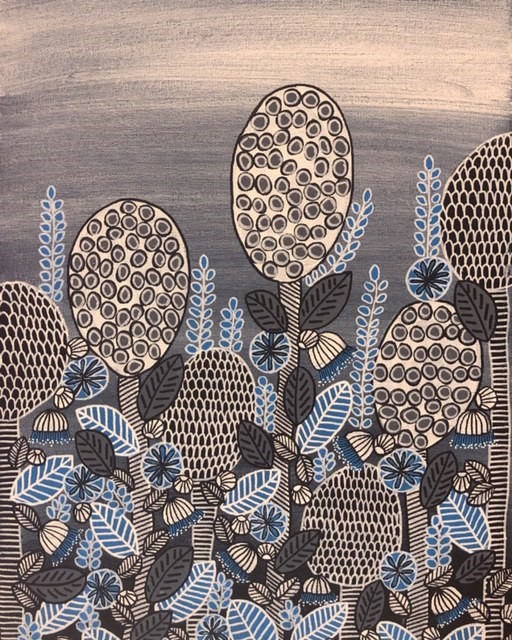 Bulbs and Blooms Blue – FRAMED