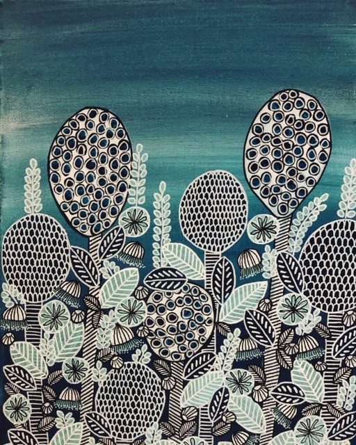 Bulbs and Blooms Green – FRAMED