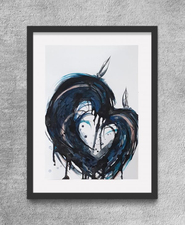 Our Sailing Hearts Framed Eg Artist Leni Kae Watercolour Art