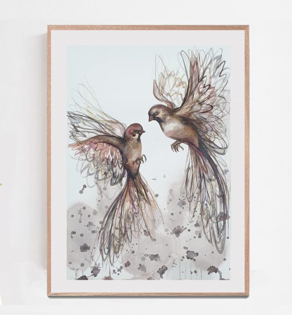 Simply Sparrows Joy In Flight Framed Example Artist Leni Kae Bird Artist