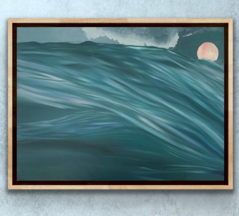 Strawberry Moon over the Ocean