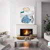 Mock Up Poster In Modern Home Interior With Fireplace, Scandinav
