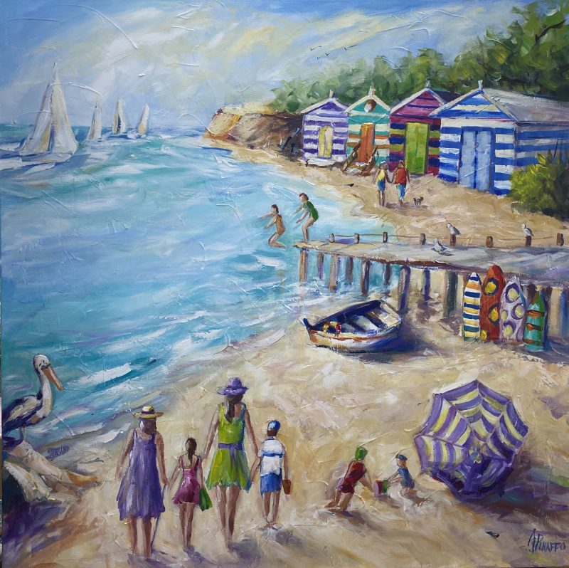 Off to the beach with grandma