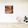 Pink Chair And A Plant Against A Wall Mockup