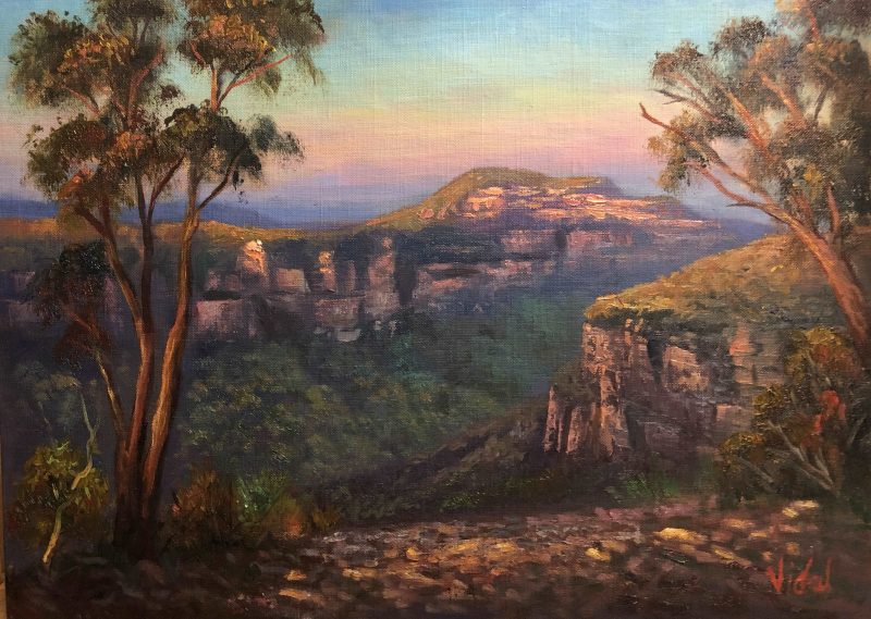 Last light on Mt Banks, Blue Mountains
