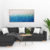 Artist Leni Kae Float With Me Over Treetops 2 Lounge Room Interior Design2 Blue Teal Framed Abstract Landscape Art Small