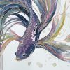 Detail Artist Leni Kae Betta Fish Framed Example Watercolour Painting 18.9x21