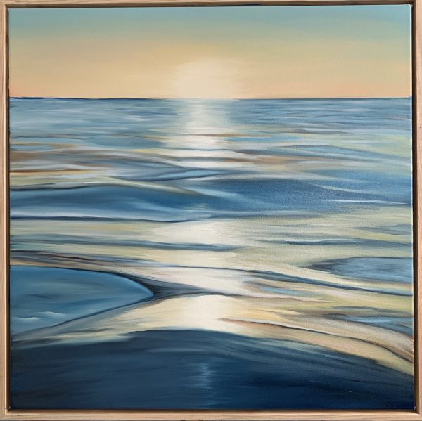 Our Golden Hour Alanah Jarvis Oil In Canvas Framed In Tasmanian Oak Hovelay Image