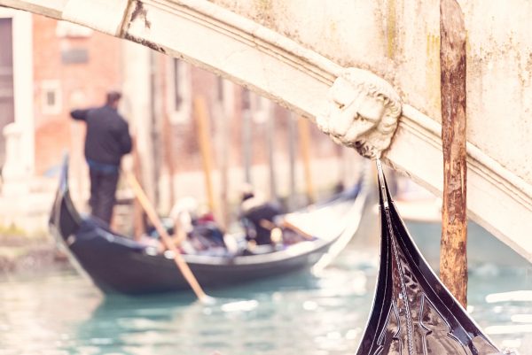 Venice Canal Gondola Under The Bridge
