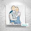 Adelaide Artist Sarah Jane Modern Abstract Painting Couple Love Woman Leaning On Man Soft Colours Bodyline Viii