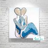 Adelaide Artist Sarah Jane Modern Abstract Painting Loving Couple Soft Colours Bodyline Iii