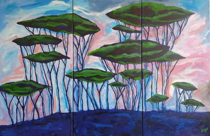 Approaching Night Triptych- SOLD
