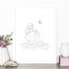 Artist Leni Kae My Butterfly Spirit Framed Eg Interior Design Original Lne Art Drawing