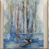 Life On The River, Triptych, Clare Riddington Jones, 1.2 X 50cm, Acrylic On Cradled Timber Board