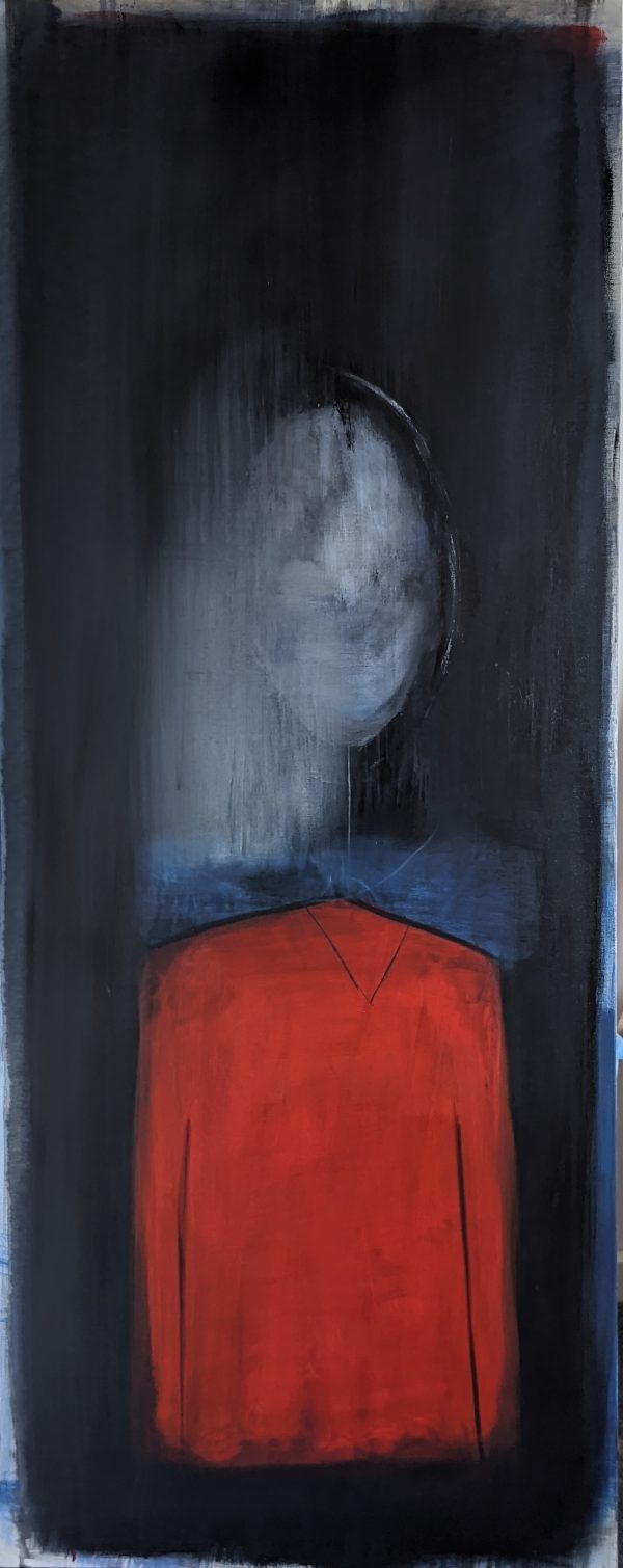 'red V Neck' Acrylic On Canvas. 61cm X 152cm. July2020