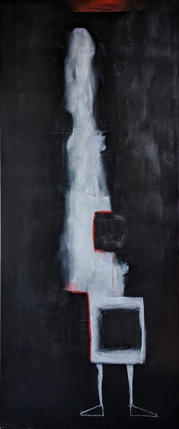 'white Figure That Emerged From A Trunk' 122cm X 52cm. Acrylic On Canvas. June 2020