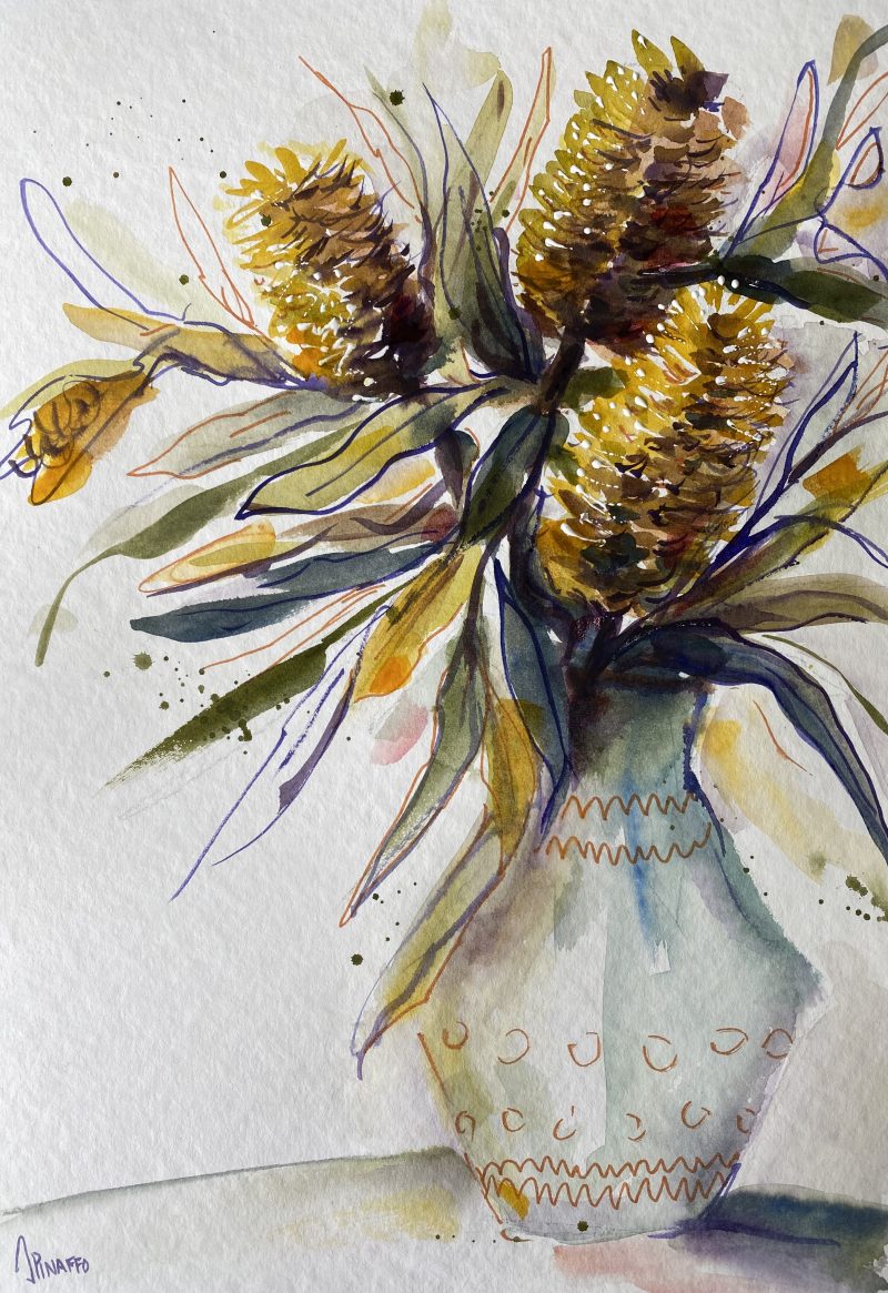 Banksias in a vase