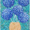Blue Flowers In Gold Vase Miranda Lloyd Artist