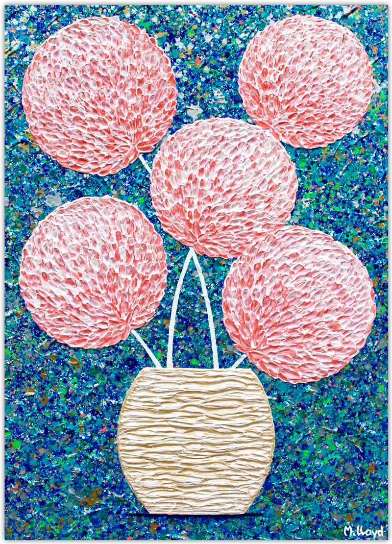 Flowers in Vase Abstract Textures – SOLD