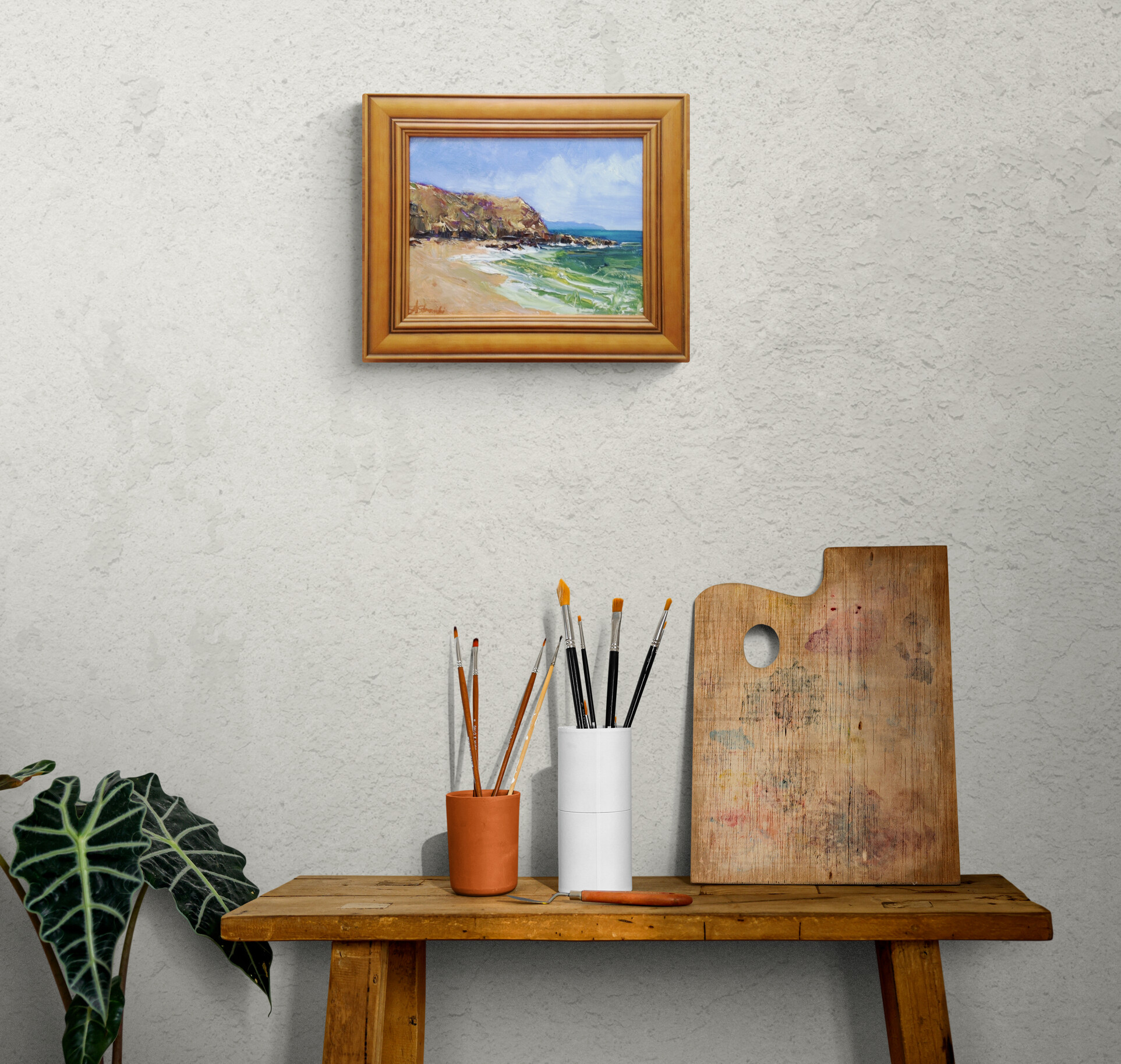 Artists Side Table With Brushes And Palette (3)