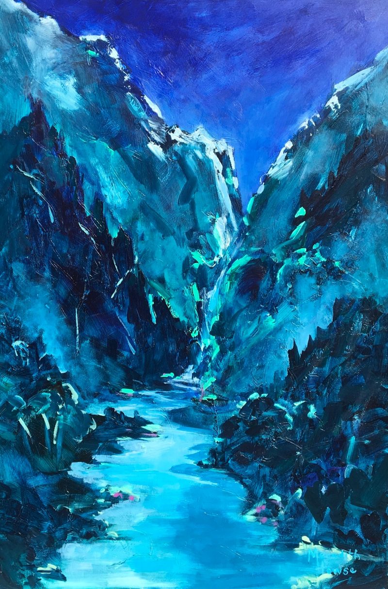 Night falls on Shotover River