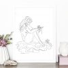 Artist Illustrator Leni Kae Interior Design Setup Roses By The Lake Figurative Line Drawing 