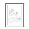 Artist Leni Kae Roses By The Lake Framed Wg Original Line Art Drawing