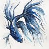 Detail This Blue Betta Fish Artist Leni Kae Watercolour Artwork