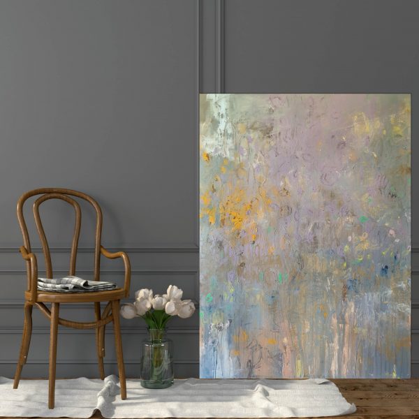 Jacaranda With Plain Chair Dark Wall