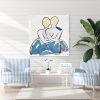 Beach Home Lounge Room Abstract Figurative Painting Couple Hugging Blue Sarah Jane Art Australia