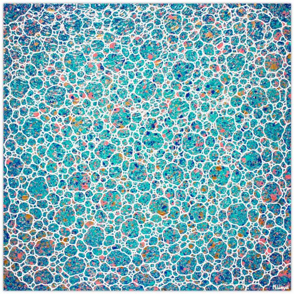 Coastal Pebbles Circle Gradient 100cm X 100cm Miranda Lloyd Artist