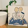 Couple Sitting Hugging Painting Modern Abstract Figurative Sarah Jane Art Australia