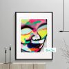 Sarah Jane Face Print Bright Colours Modern Abstract Hidden Truth I Framed Or Unframed