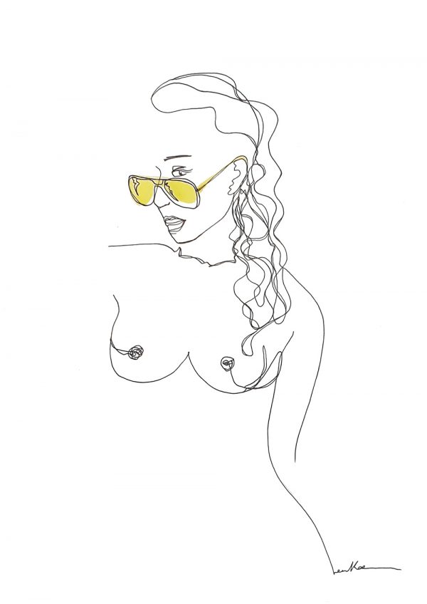Artist Illustrator Leni Kae Sydney A3 Line Art Sunglasses It's All Sunny Smt