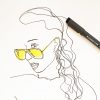 Artist Illustrator Leni Kae Sydney Wip A3 Line Art Sunglasses It's All Sunny Copyright